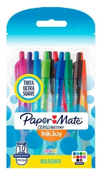 ESFERO MINI FUNDA X 10COL PAPER MATE RETRACT 1.0MM