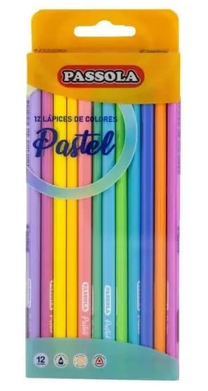 PINTURA PASSOLA X 12COL TRIANGULAR PASTELES 3MM