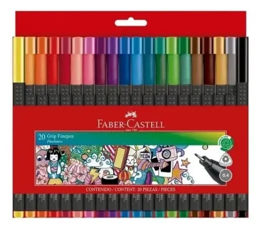 MARCADOR FABER C. X 20COL GRIP FINE