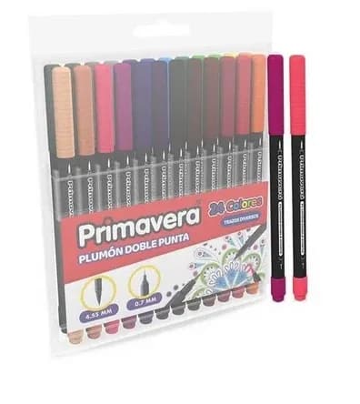 MARCADOR PRIMAVERA X 24COL DOBLE PUNTA
