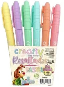 RESALTADOR X 6UN CREATIV PASTEL CT7020-6 FINO