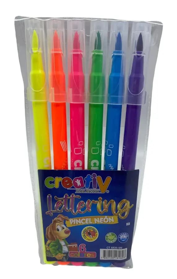 MARCADOR CREATIV X 6COL LETTERING NEON CT6835-6N