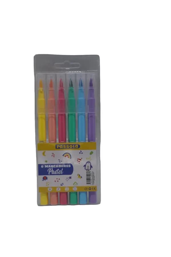 MARCADOR PASSOLA X 6COL PASTEL P/PINCEL