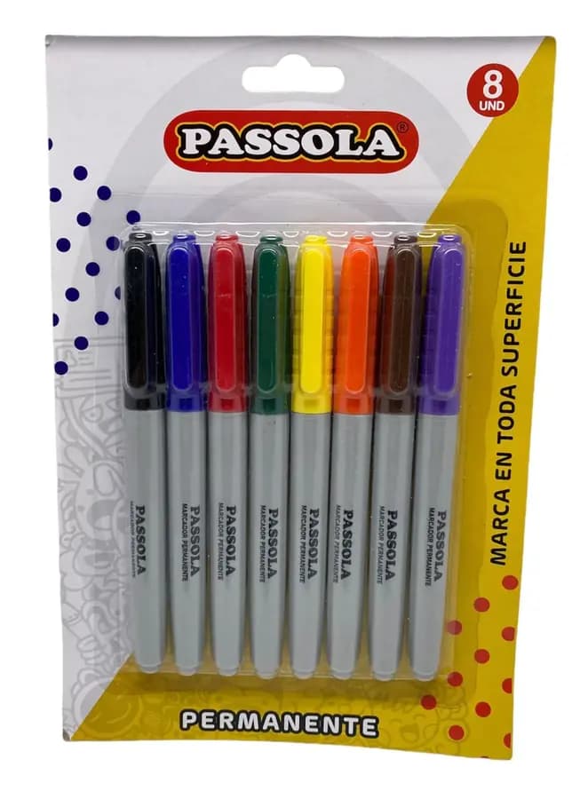 MARCADOR PASSOLA X 8COL PRIMARIOS PERM