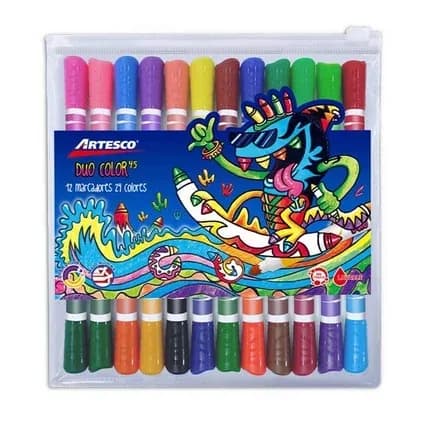 MARCADOR ARTESCO X 12COL DUO COLOR 45