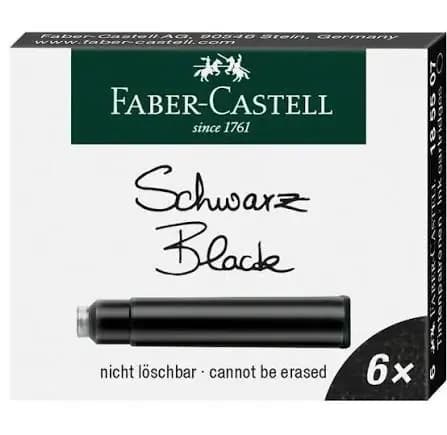 TINTA ESTILOGRAFO FABER C. CART. X6UN NEGRO