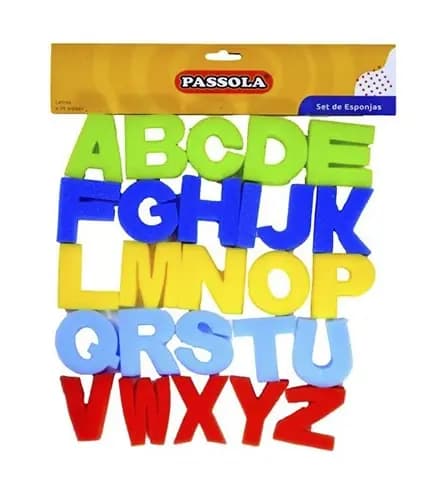 SET X 26UN ESPONJA PASSOLA LETRAS ALFABETO 5487