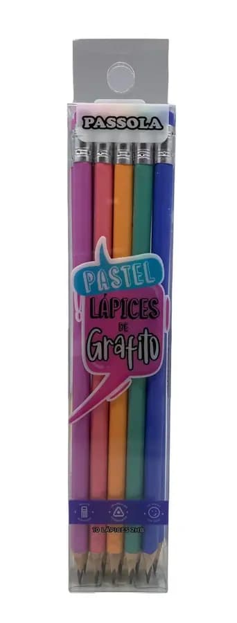 LAPIZ X 10UN PASSOLA PASTEL 2HB