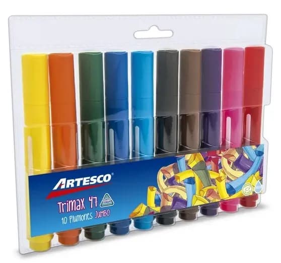 MARCADOR ARTESCO X 10COL JUMBO TRIMAX 47