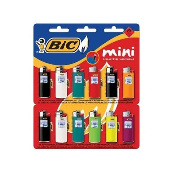 ENCENDEDOR MINI BIC DISPLEY X 10 UN