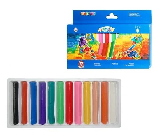 PLASTILINA APRENDO TRIAGULAR X 12COL T-12