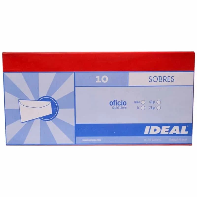 SOBRE DINERO IDEAL ROJO PAQ X10UN
