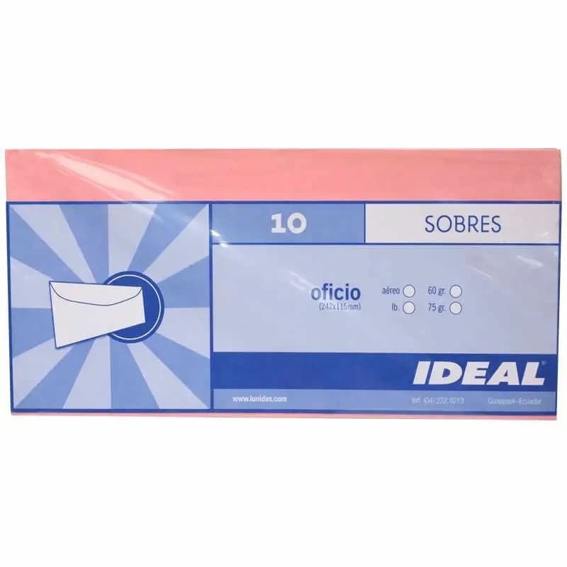SOBRE DINERO IDEAL ROSADO FLOUR PAQ X10UN
