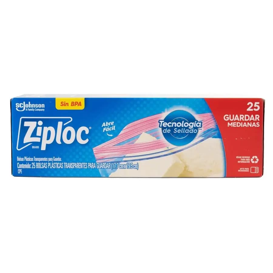 BOLSA ROJA ZIPLOC C/VENTANA IC369-10X 25UN MED