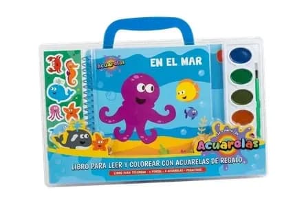LIBRO LEER Y COLOREAR EL MAR CON ACUARELAS