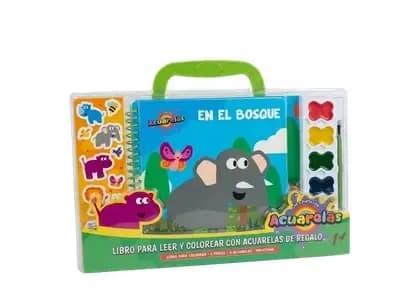 LIBRO LEER Y COLOREAR BOSQUE CON ACUARELAS