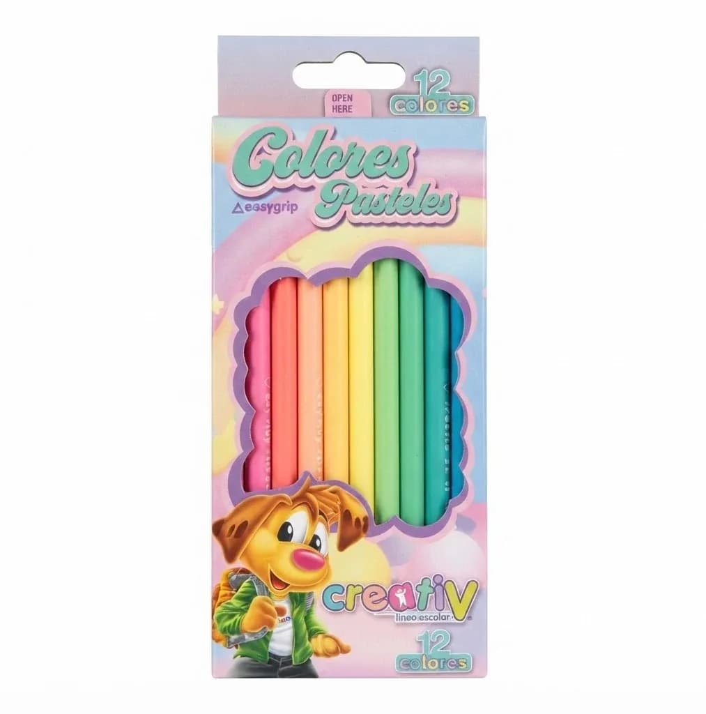 PINTURA CREATIV X 12COL PASTELES EF3020
