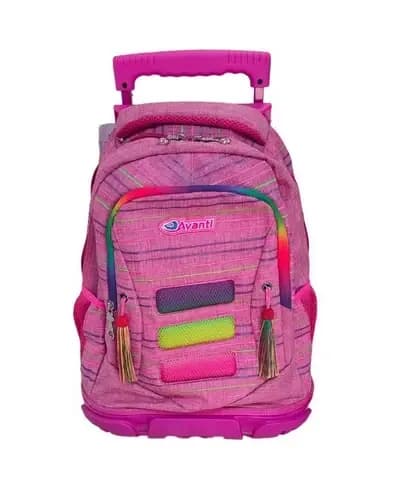 MOCHILA AVANTI C/RUEDAS ROSADA C/RAYAS 320