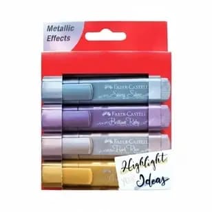 RESALTADOR X 4UN FABER CASTELL METALICOS