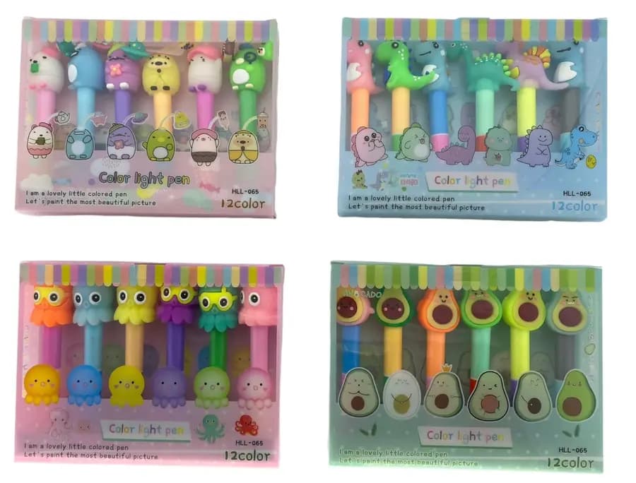 RESALTADOR X 6UN DUO COLOR LINGT PEN HLL-065