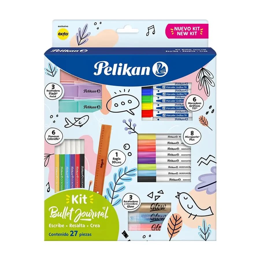 KIT PELIKAN Y RESALTADOR X 27UN BULLET JOURNAL