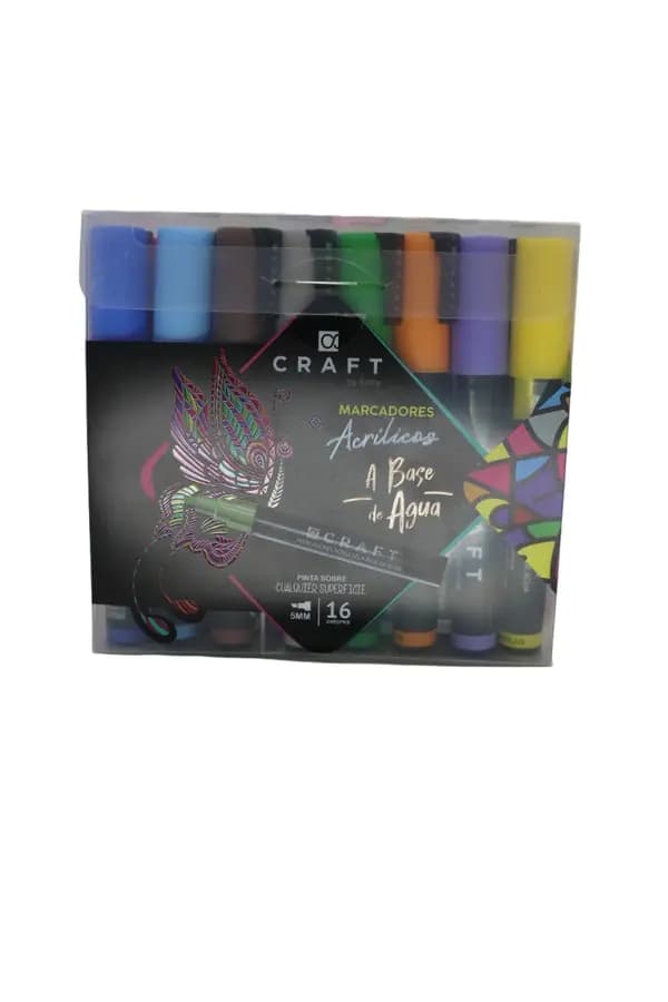 MARCADOR CRAFT X 16COL ACRILICO PERMAN 5MM
