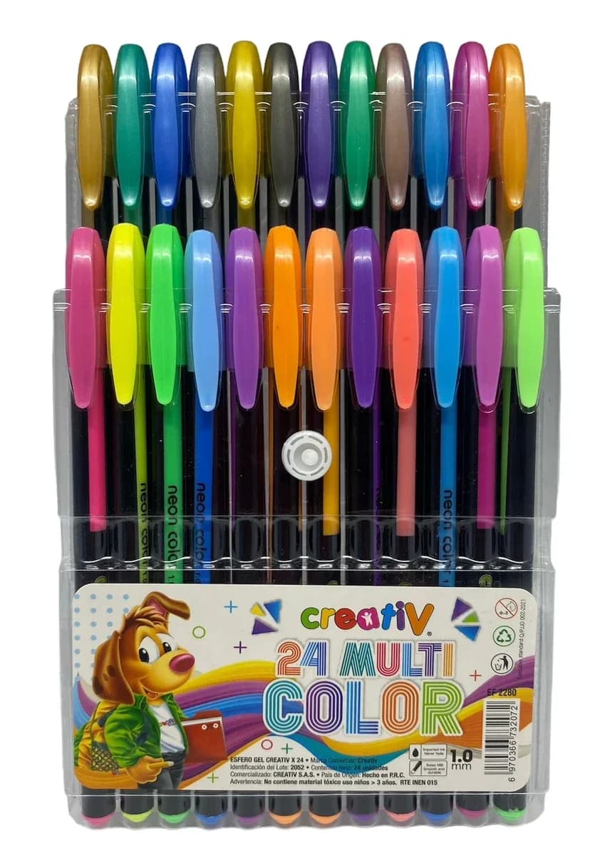 ESFERO ESTUCHE X 24COL CREATIV GEL G1.0MM