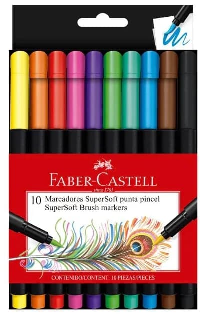 MARCADOR FABER C. X 10COL SUPER SOTF P/PINCEL