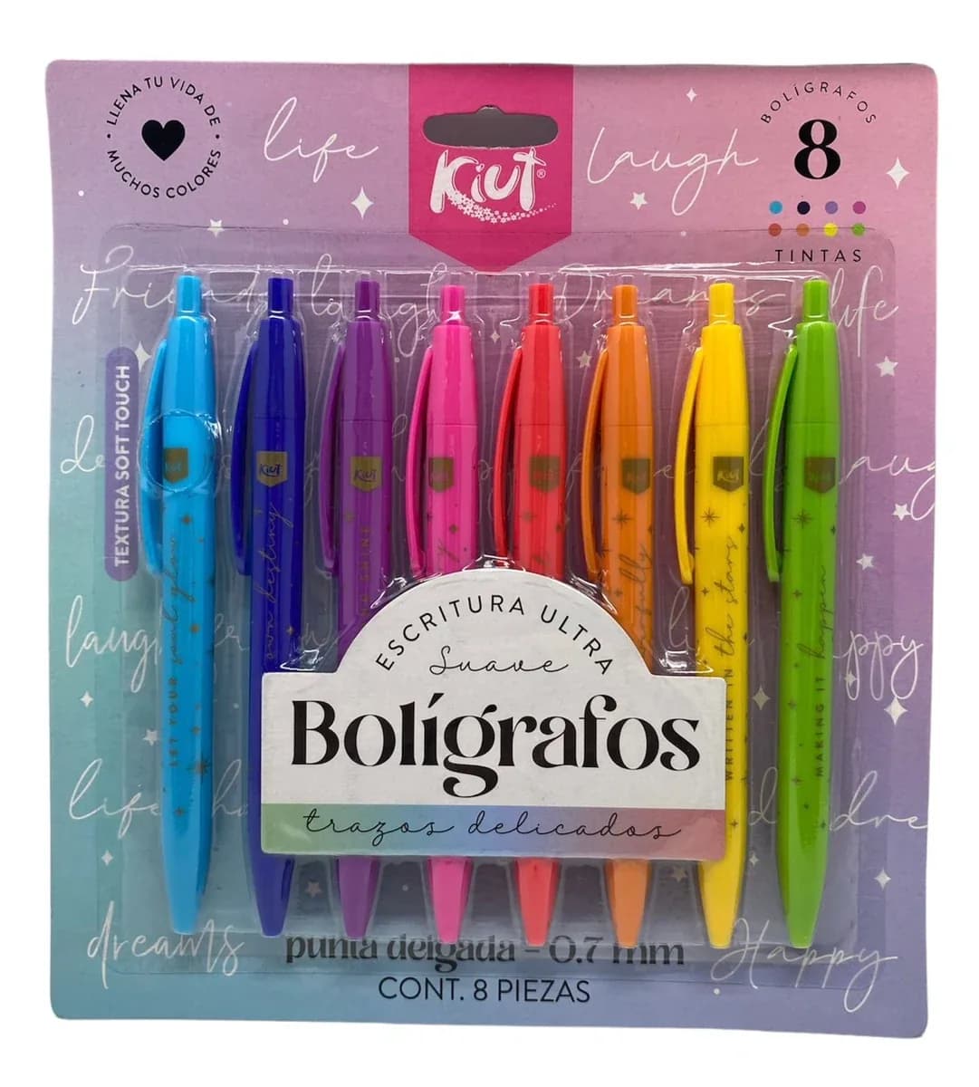 ESFERO ESTUCHE X 8COL KIUT RETRAC. 0.7MM