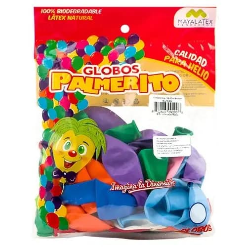 GLOBO FUNDA X 100 UNI PALMERITO SURTIDO