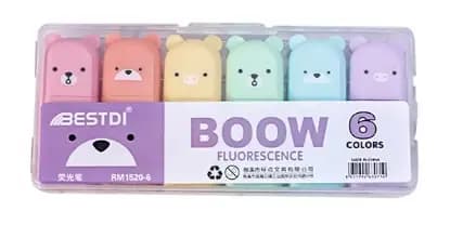 RESALTADOR X 6 OSO IC1034-25 BOOW FLUORESCENTE