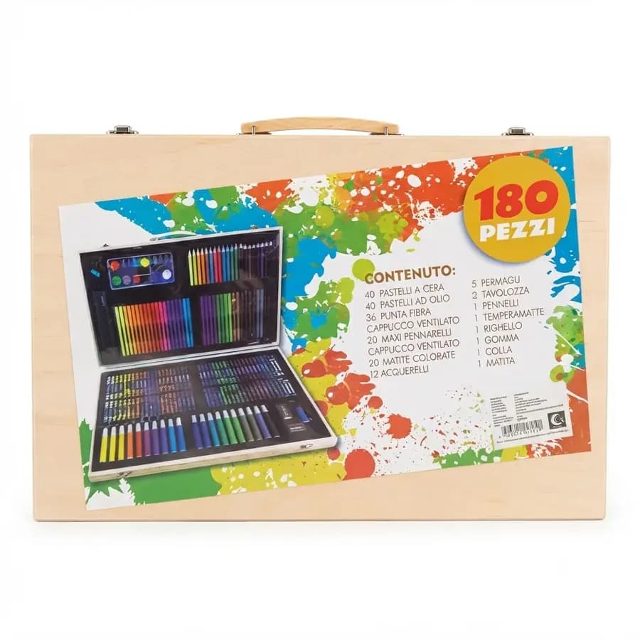 SET DE ARTE 180 PEZZI EN CAJA MADERA