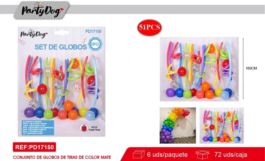 GLOBO FUNDA X 100 UN PARTY COLORS LARGO