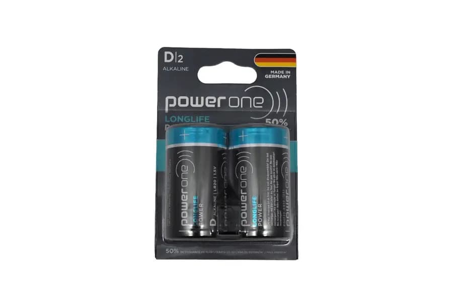 PILAS POWER ONE D X 2UN ALKALINE LR20 1.5V