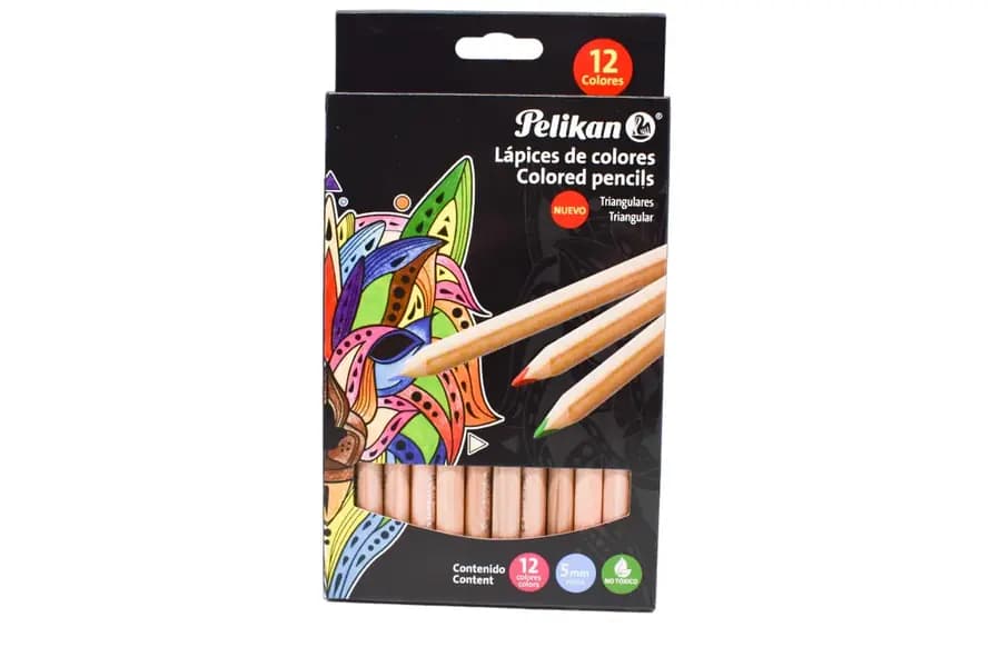 PINTURA PELIKAN X 12COL JUMBO TRIANG. 5MM
