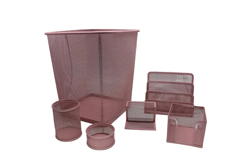 KIT ORGANIZADOR ESTILO METALICO X 6PZ ROSADO
