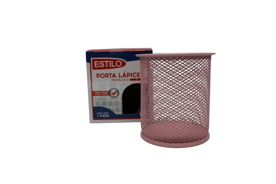 PORTALAPIZ ESTILO METALICO REDONDO ROSADO 10106940