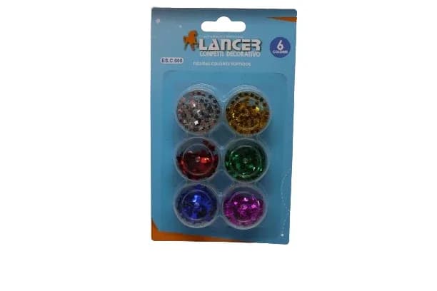 CONFETTI LANCER SET X 6COL FIGURAS DEC. ES.C600