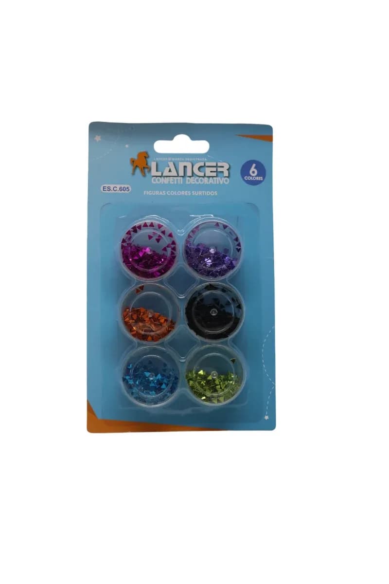 CONFETTI LANCER SET X 6COL FIGURAS DEC. ES.C605