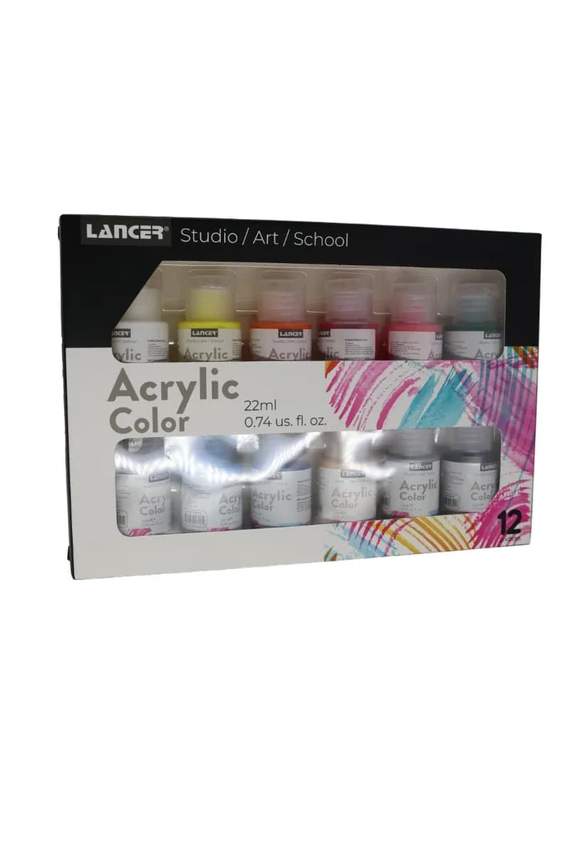 PINTURA ACRILICA LANCER 22ML X 12COL AC.2S