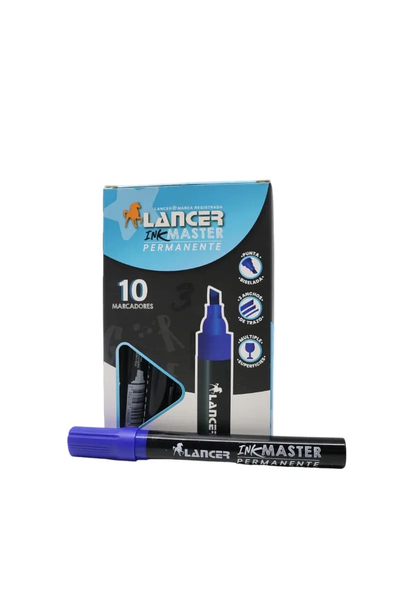 MARCADOR LANCER PERMANENTE AZUL