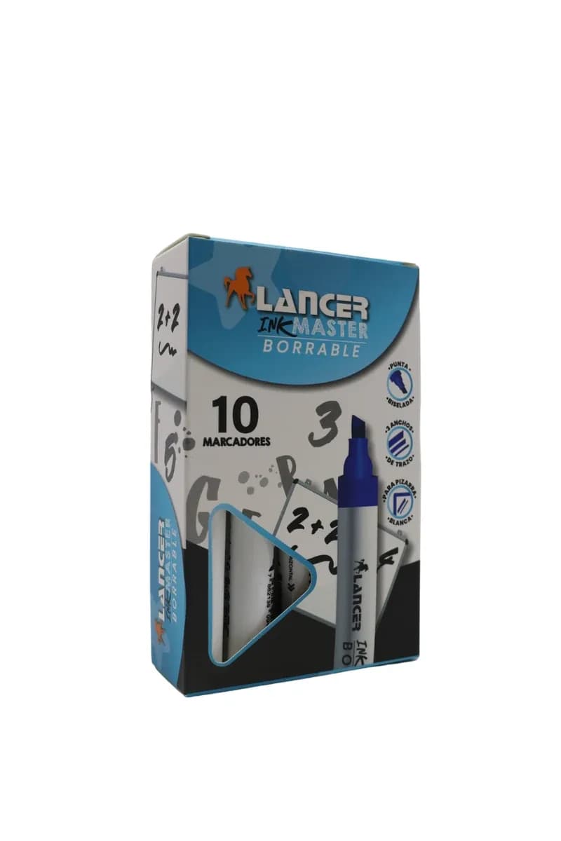 MARCADOR LANCER BORRABLE AZUL