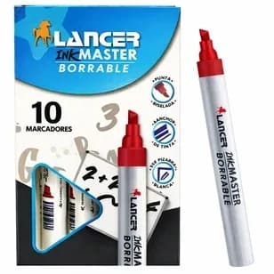 MARCADOR LANCER BORRABLE ROJO