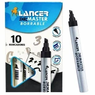 MARCADOR LANCER BORRABLE NEGRO