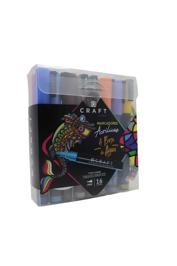 MARCADOR CRAFT X 16COL ACRILICO PERMAN 3MM