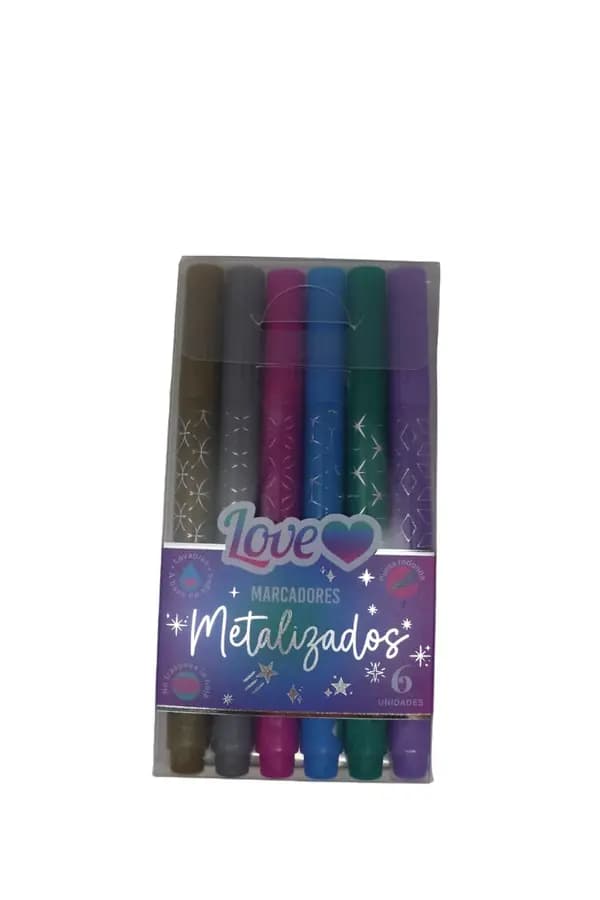 MARCADOR LOVE X 6COL METALIZADOS