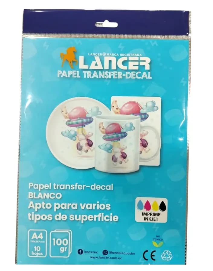 PAPEL TRANSFER BLANCO INEN LANCER X 10UN FT.300