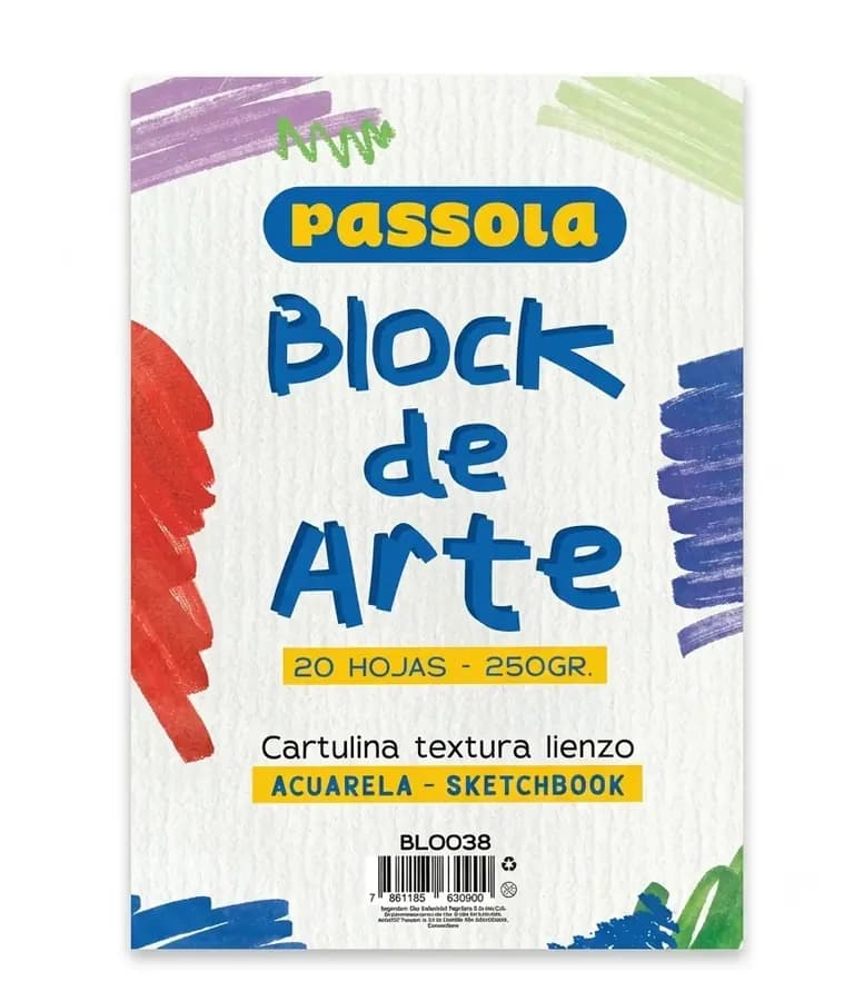 BLOCK DE ARTE PASSOLA CART. INEN 250GR 20H