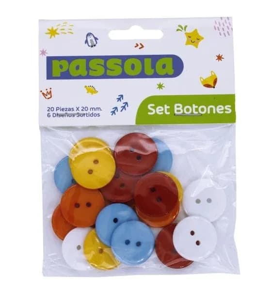 BOTONES PASSOLA X 20UN 20MM COLORES BOT012