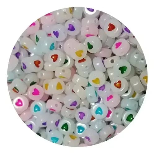 PERLAS ACRILICAS CORAZONES COL 050-0235